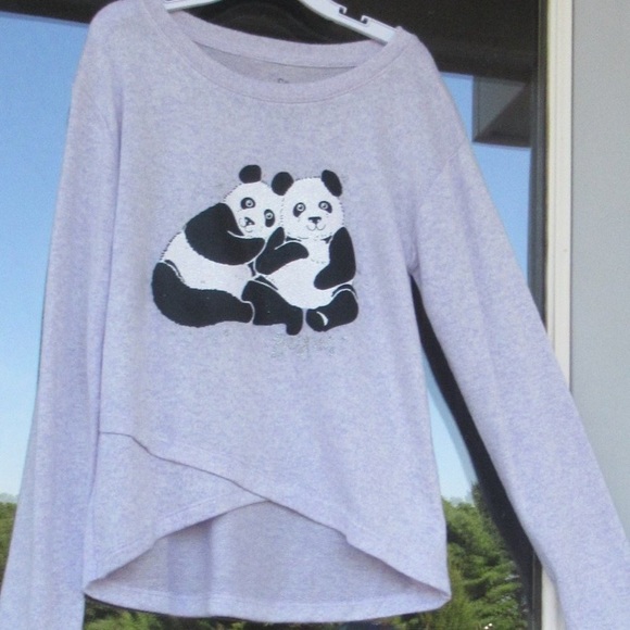3/$12 SO Panda Besties cozy glitter graphic top girls size 7 - Picture 7 of 17
